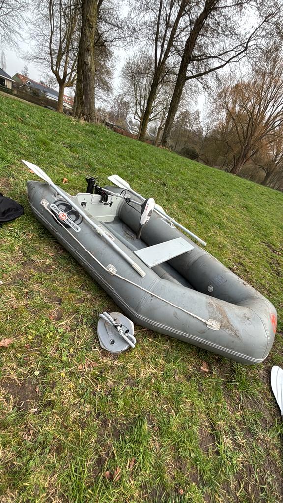 Aqua marina rubberboot + rhino r vx 34 elektromotor, Watersport en Boten, Ophalen, Zo goed als nieuw