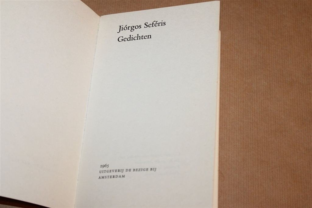 Gedichten — Jiorgos Seferis, De Bezige Bij 1965, Ophalen of Verzenden, Gelezen