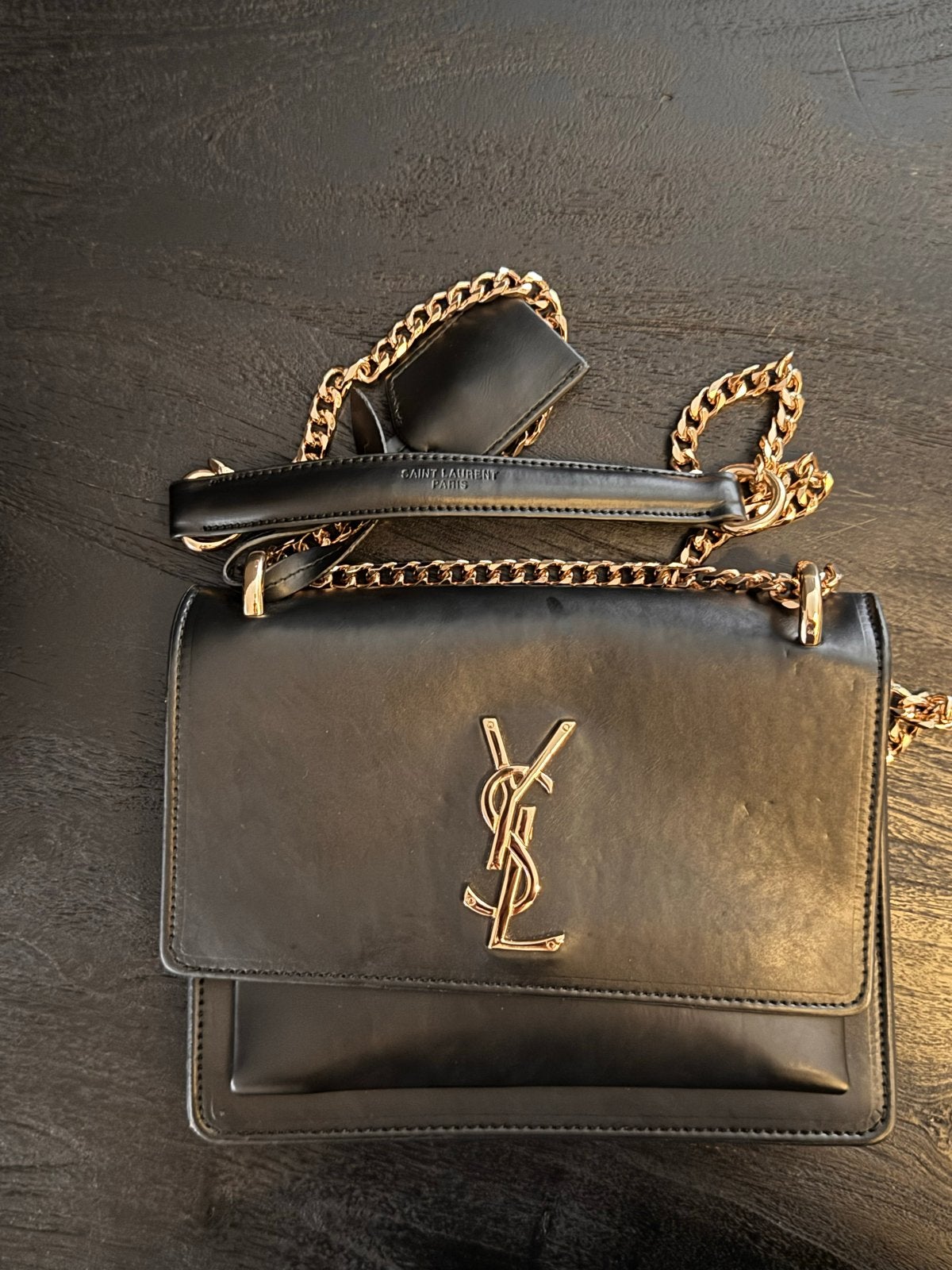 Leren YSL Tasje van Zacht Kalfsleer, Ophalen of Verzenden, Zo goed als nieuw, Zwart, Schoudertasje