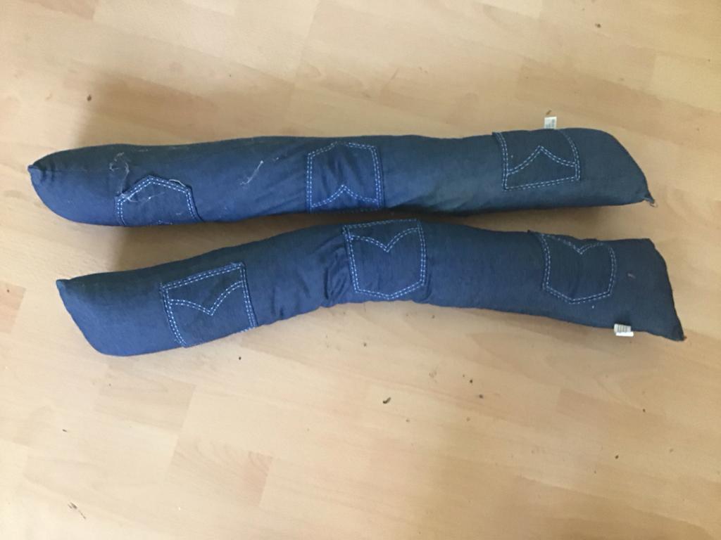 Tochtstopper spijkerstof (2 stuks) 77 cm, Ophalen of Verzenden, Gebruikt, Blauw, Textiel
