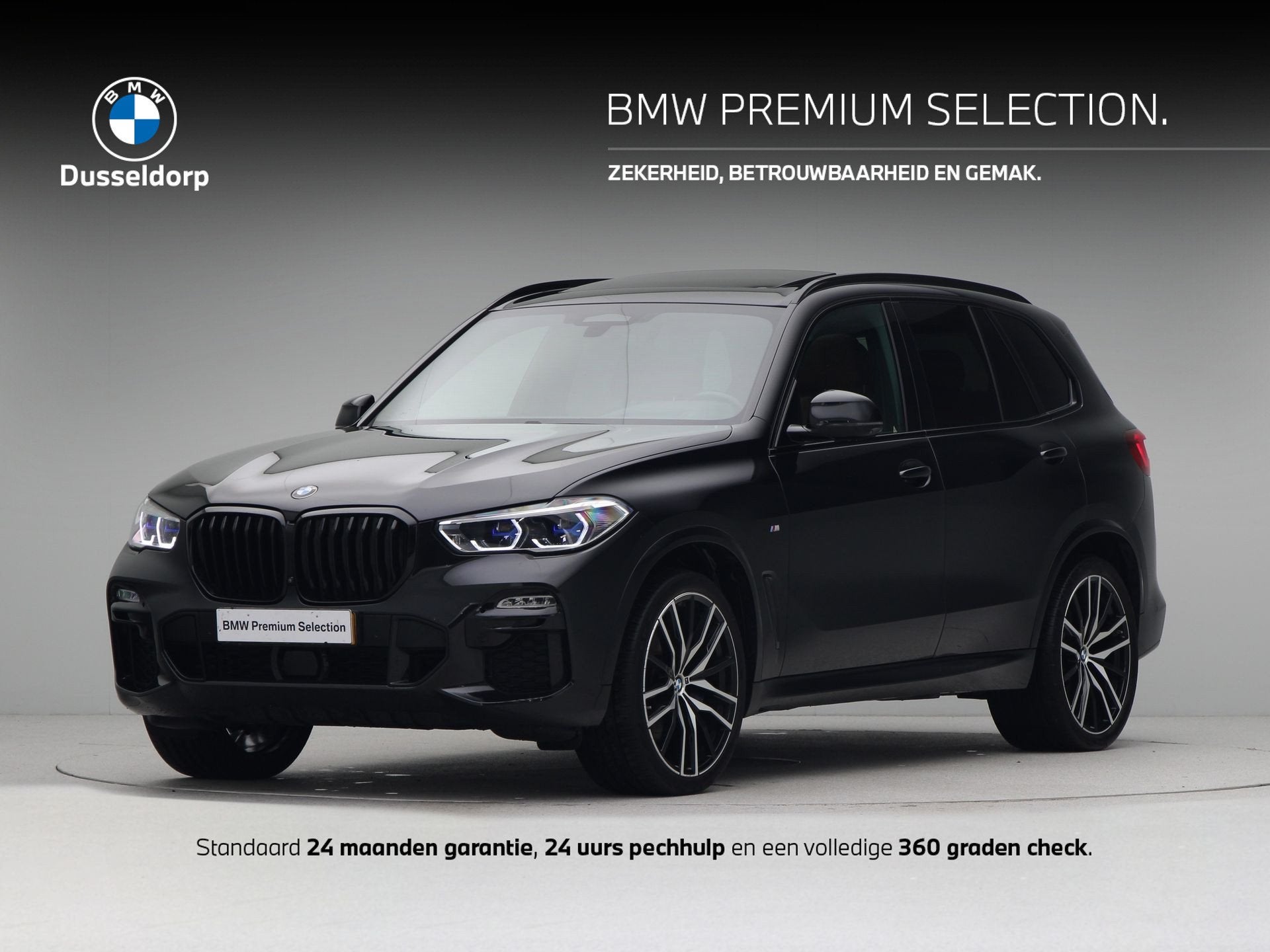 BMW X5 xDrive40i High Executive (bj 2021, automaat), Gebruikt, Met garantie (alle), Zwart, Leder