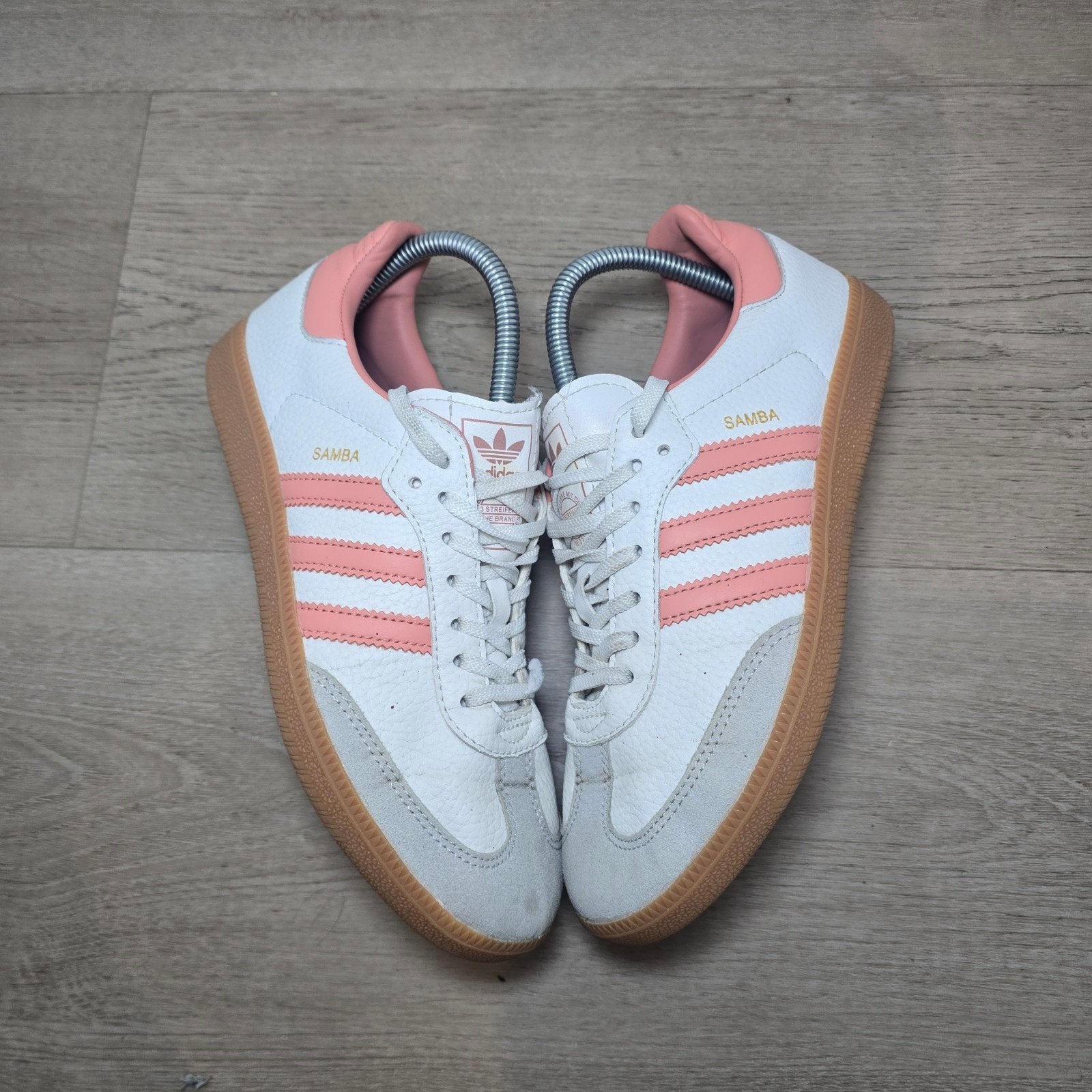 Adidas Samba Vintage Sneakers Wit/Roze – EU 39⅓, Adidas, Wit, Ophalen of Verzenden, Sneakers of Gympen