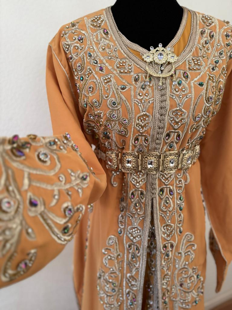 Takshita Marokkaanse jurk maat M-L, Maat 38/40 (M), Overige typen, Nieuw, Oranje