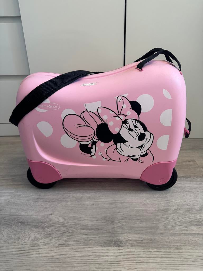 Disney Samsonite Kinderkoffer Minnie Mouse Roze, Sieraden, Tassen en Uiterlijk, Koffers, Gebruikt, Hard kunststof, Minder dan 50 cm