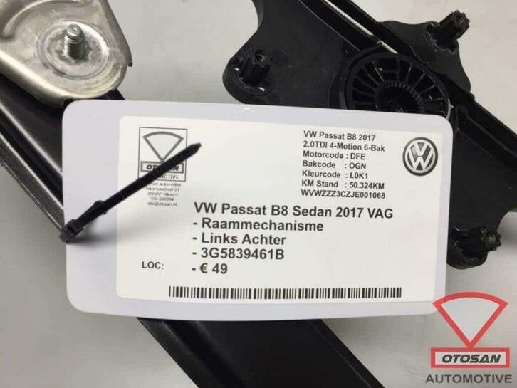 vw passat b8 sedan raammechanisme links achter 3g5839461b, Gebruikt, Volkswagen, Volkswagen AG, Berliner Ring 2
38440  Wolfsburg, DE
