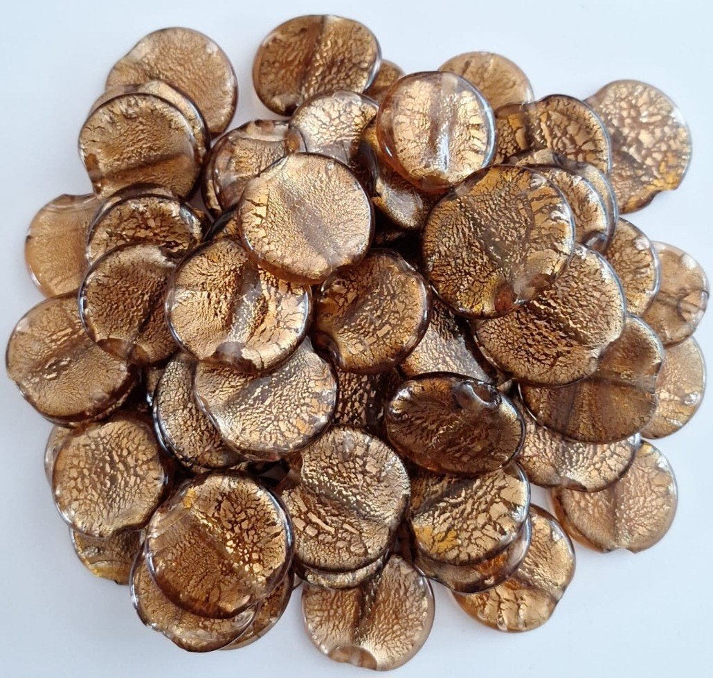 Partij 1 kilo grote silverfoil ronde glaskralen 30 mm 7, Verzenden, Nieuw, Kraal