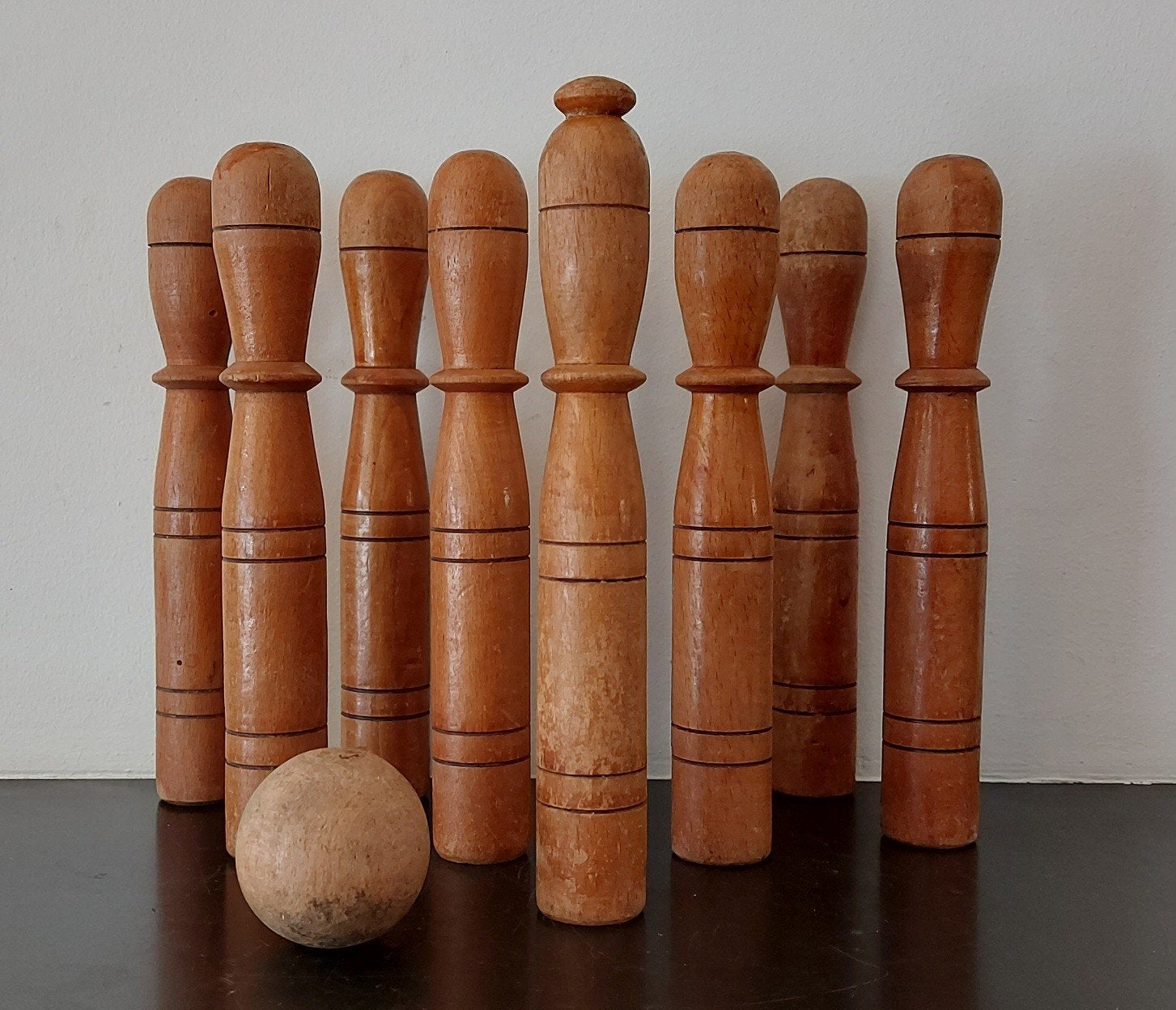 Antiek houten kegelspel met bal, Antiek en Kunst, Ophalen of Verzenden