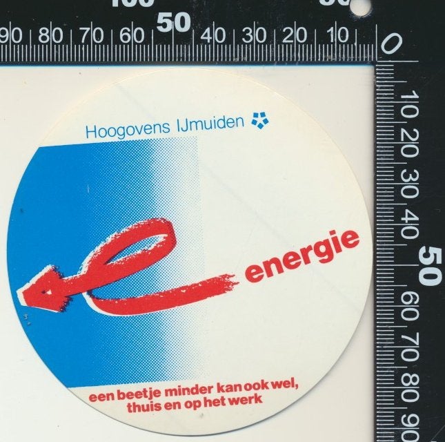 Sticker: Hoogovens Muiden - Energie, Verzamelen, Ophalen of Verzenden, Zo goed als nieuw, Bedrijf of Vereniging