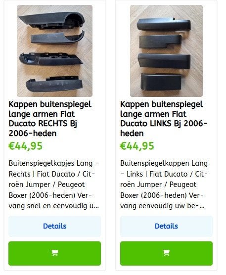 Spiegelkappen knipperlicht kapjes Fiat Ducato hier te koop, Ophalen of Verzenden, Nieuw