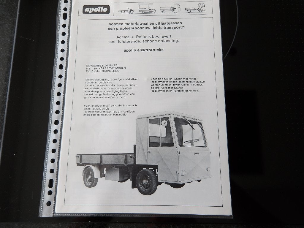 Apollo Elektrotrucks Brochure - Schoon en Geruisloos, Ophalen of Verzenden, Zo goed als nieuw, Overige merken, Accles + Pollock b.v.