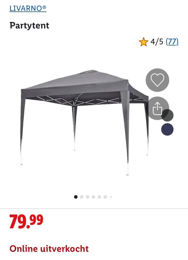 Livarno Lidl partytent 3x3m pop-up/easy-up, Ophalen, Gebruikt, Opvouwbaar, Minder dan 4 meter