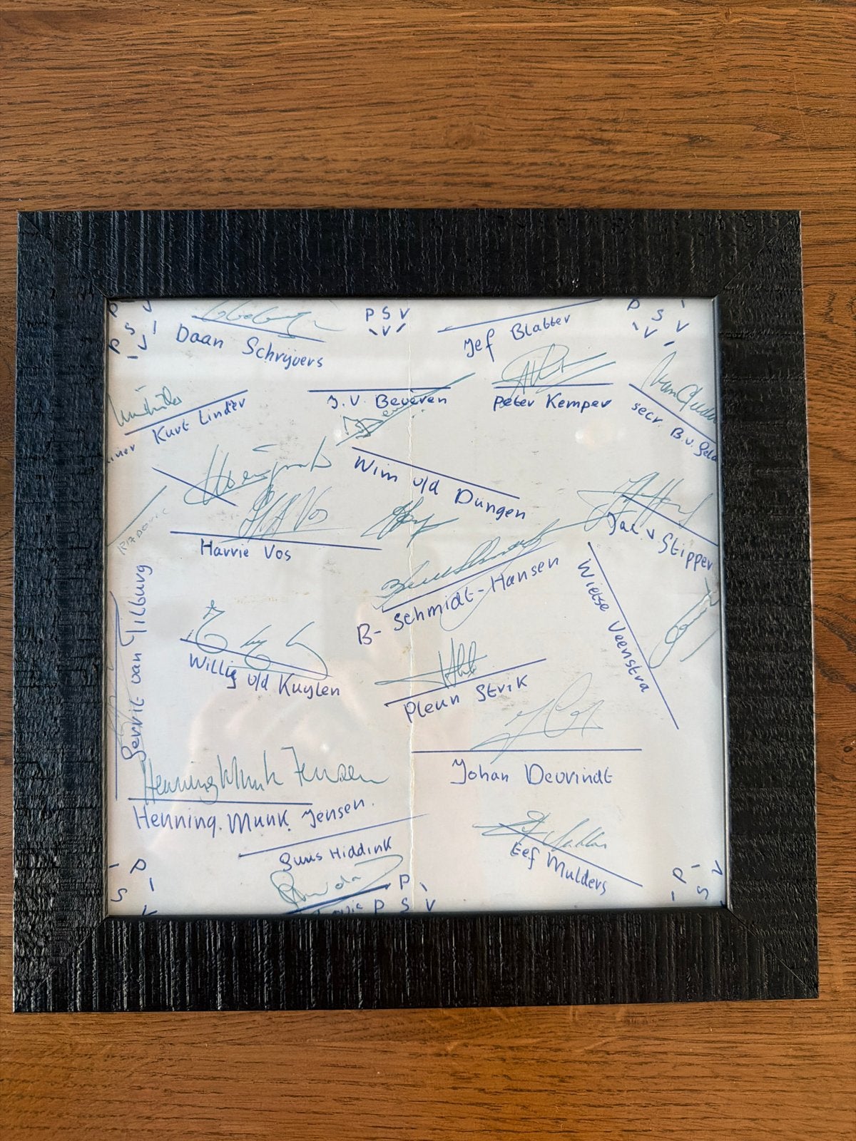 Gesigneerde PSV-memorabilia met o.a. Hiddink en Kuylen, Ophalen of Verzenden, Gebruikt