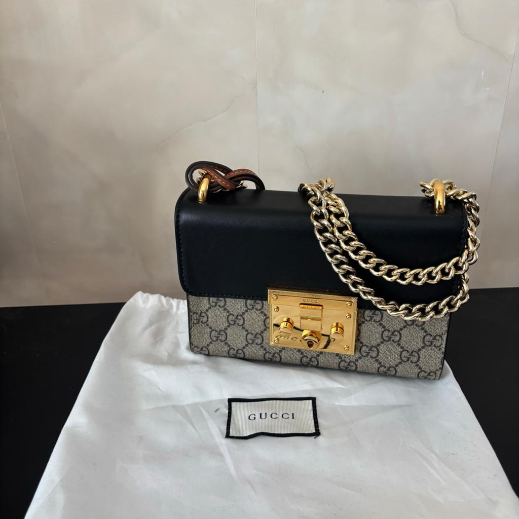 Gucci tas NIEUW Padlock GG Supreme Schoudertasje, Ophalen of Verzenden, Nieuw, Zwart, Schoudertasje