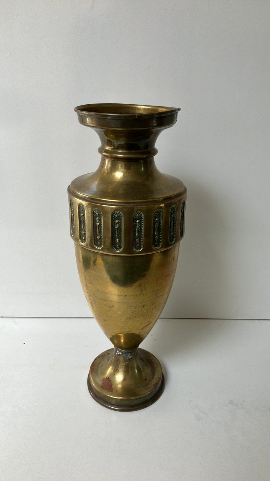Vintage art deco vaas koper messing Belgica D.P. ca 1925, Ophalen of Verzenden