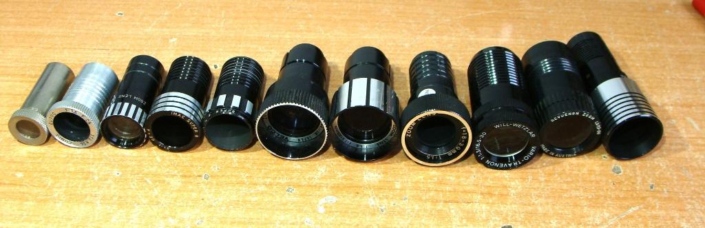 10 gebruikte projectorlenzen voor 8mm filmprojectors, Audio, Tv en Foto, Fotografie | Lenzen en Objectieven, Ophalen, Gebruikt