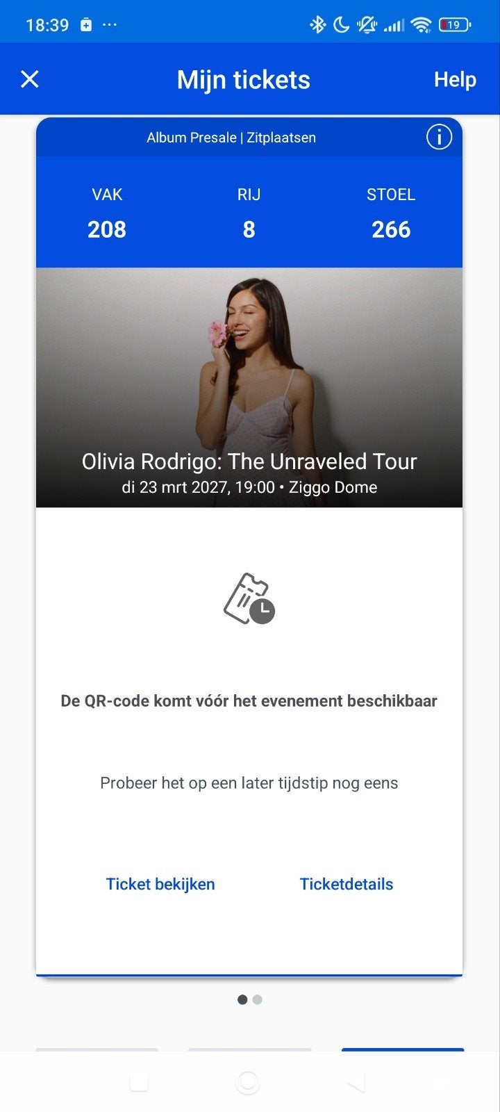 Olivia Rodrigo | 23 Maart | Zitplaatsen Samen | Amsterdam, Twee personen, Maart