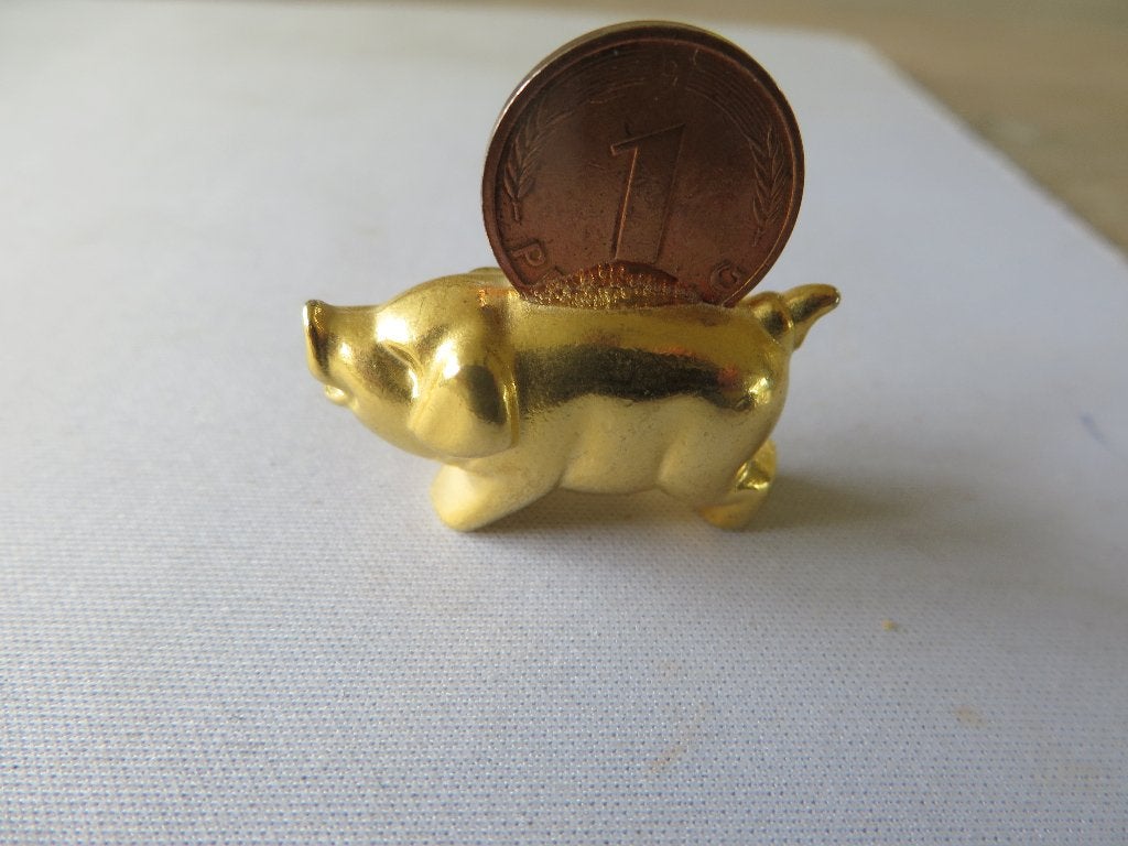 Varkentje mini  incl. 1 Pfennig soort spaarpotje koper, Ophalen of Verzenden, Zo goed als nieuw, Overige materialen, Dier