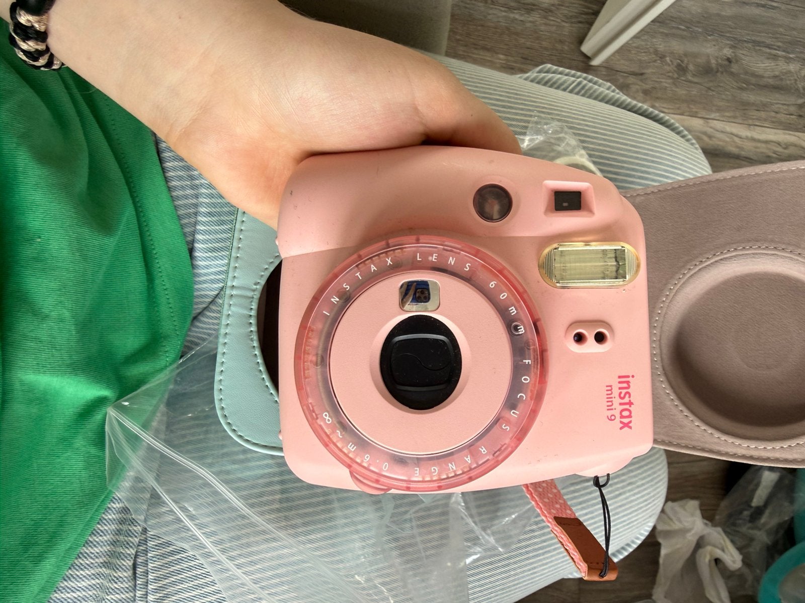 Instax Mini 9 met tasje en gekleurde lens accessoires, Audio, Tv en Foto, Fotocamera's Analoog, Zo goed als nieuw, Polaroid, Fuji