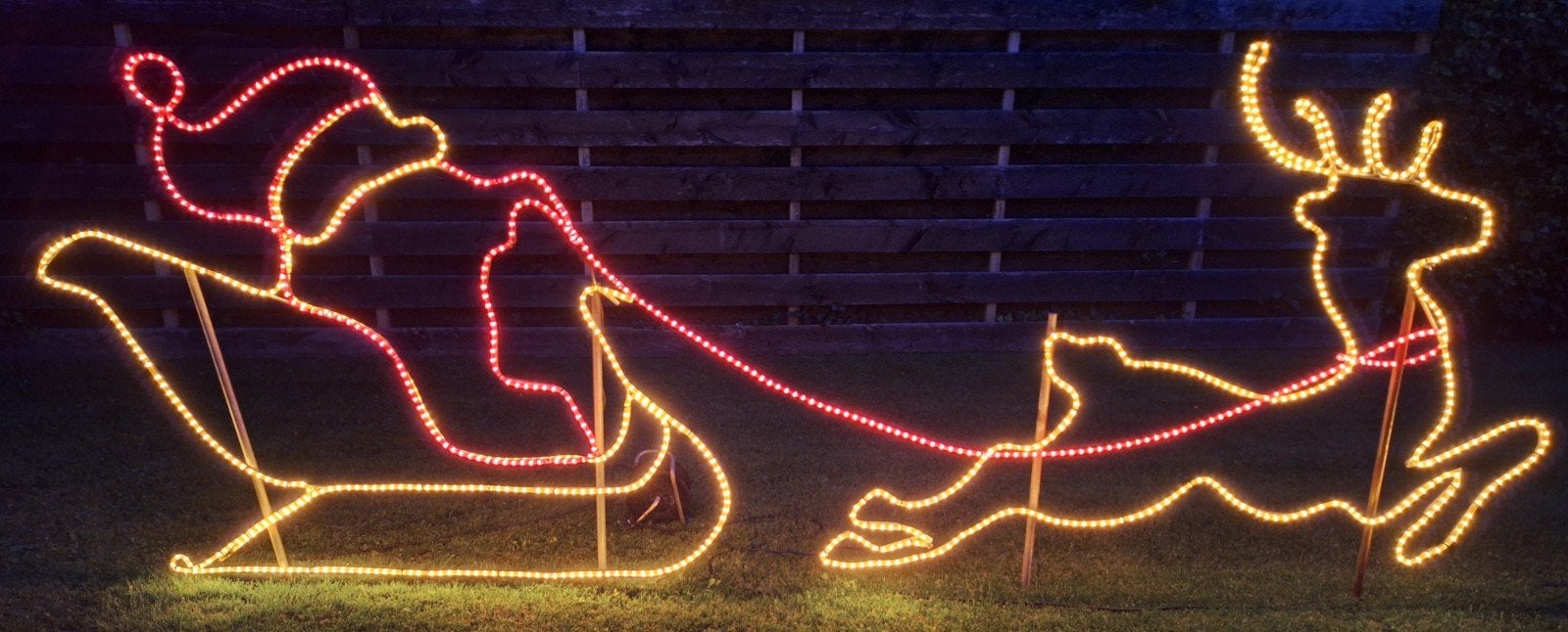 Kerstman in arrenslee en Rendier lichtslang figuur kerst, Ophalen, Nieuw