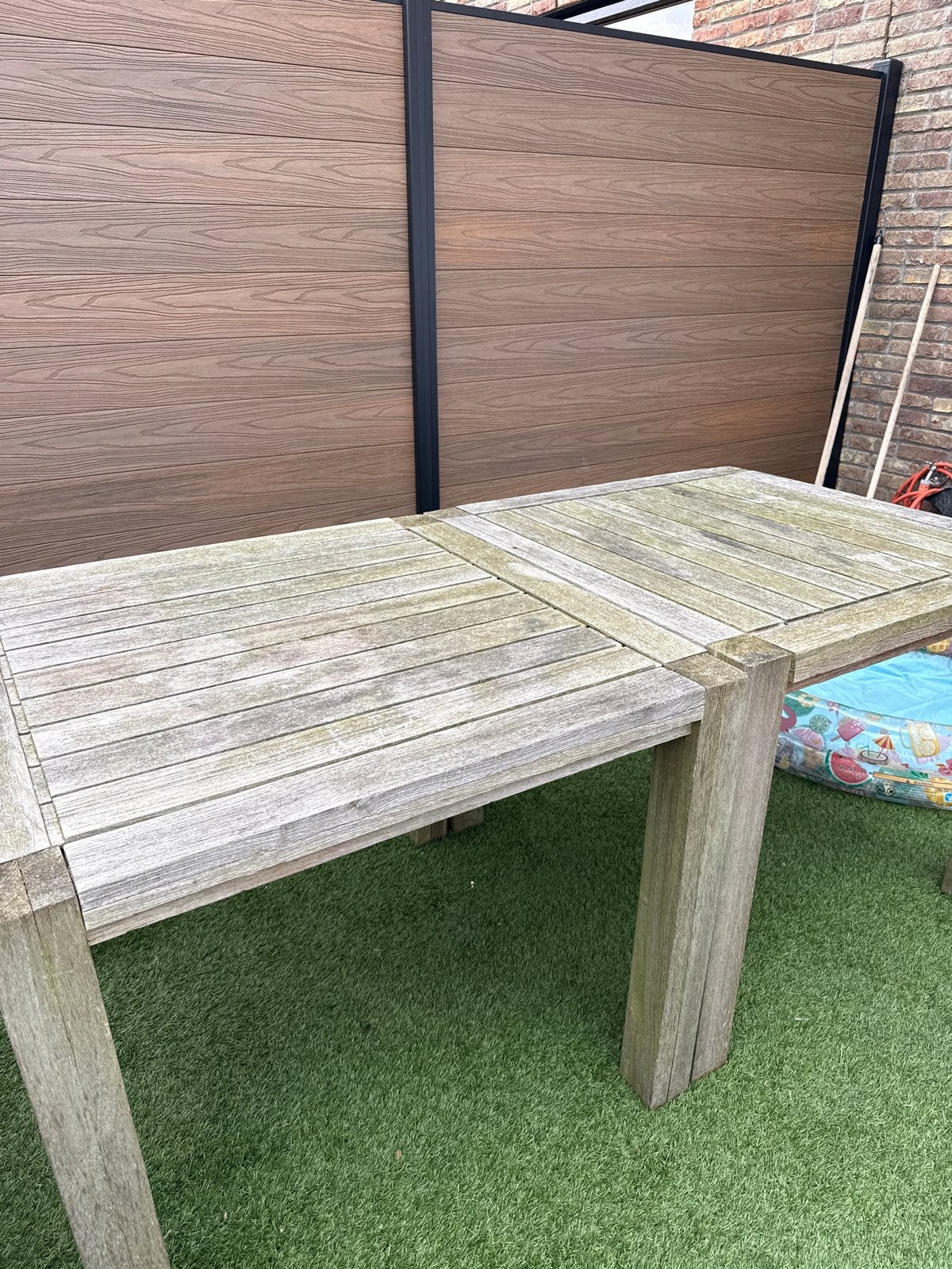 Houten tuintafel met stoelen, Ophalen, Gebruikt, Rechthoekig, Hout