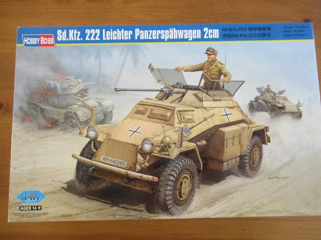 Sd.Kfz.222 Leichter Panzerspähwagen 2cm (HobbyBoss 1/35), Overige merken, 1:32 tot 1:50, Overige typen, Nieuw