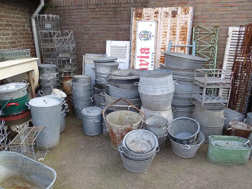 zinken kuipen teilen kuipjes emmers vuilnisemmer badkuip, Ophalen