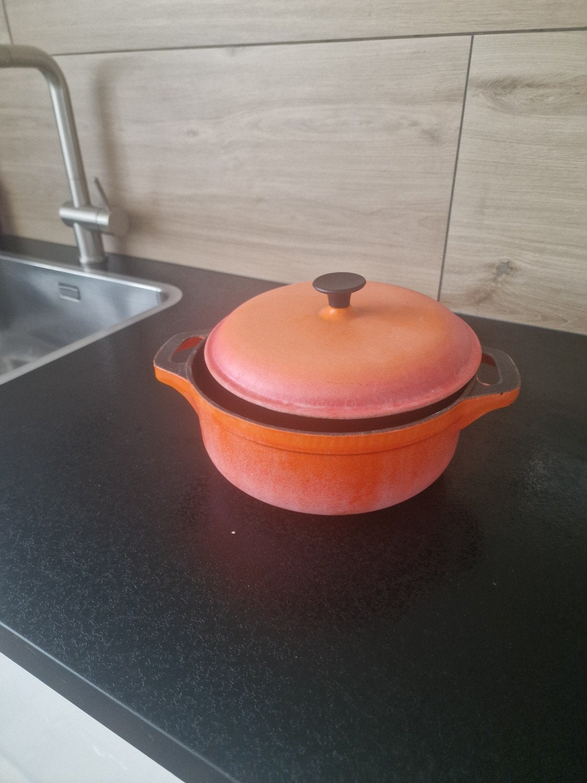 Gietijzeren pan 20cm diameter, Ophalen, Gebruikt, Gietijzer, Keramische plaat