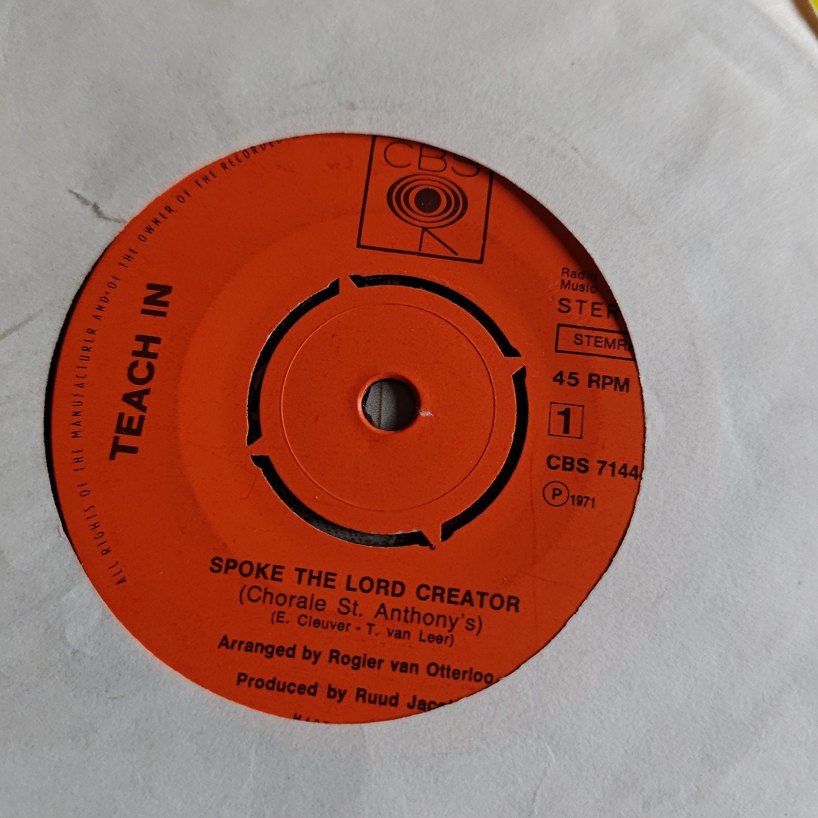 Teach In - Spoke The Lord Creator (1971) 7 inch single, Gebruikt, 7 inch, Ophalen of Verzenden, Pop