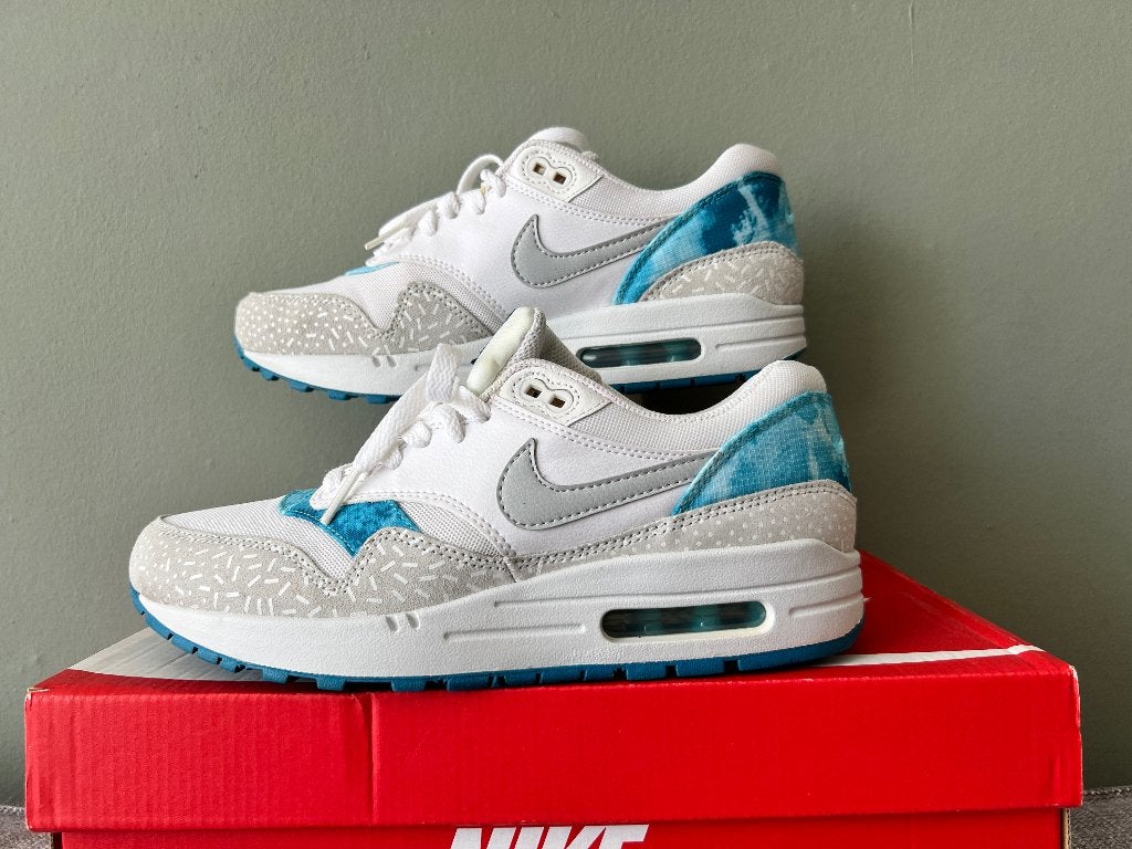 Nike Air Max 1 Grey Mist Print Maat 39, Ophalen of Verzenden, Grijs, Nike air max, Sneakers of Gympen