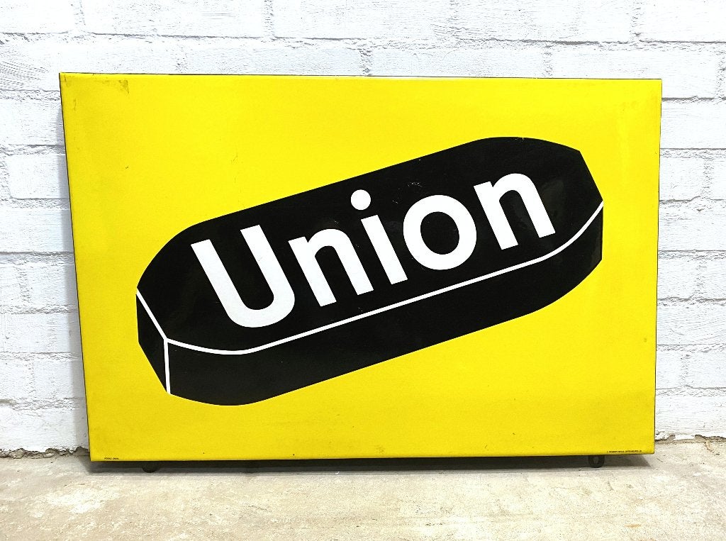 Union Briketten emaille reclamebord. C. Robert Dold,, Reclamebord, Gebruikt, ., Ophalen of Verzenden