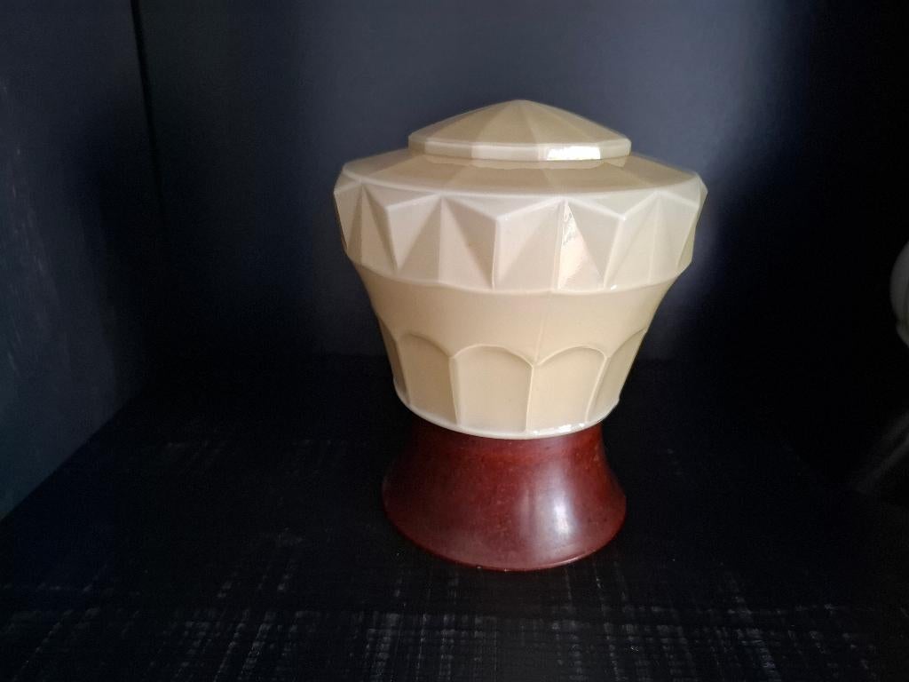 Vintage plafondlamp Thabur Denhaag art deco, Ophalen of Verzenden, Gebruikt, Glas, Vintage retro antiek