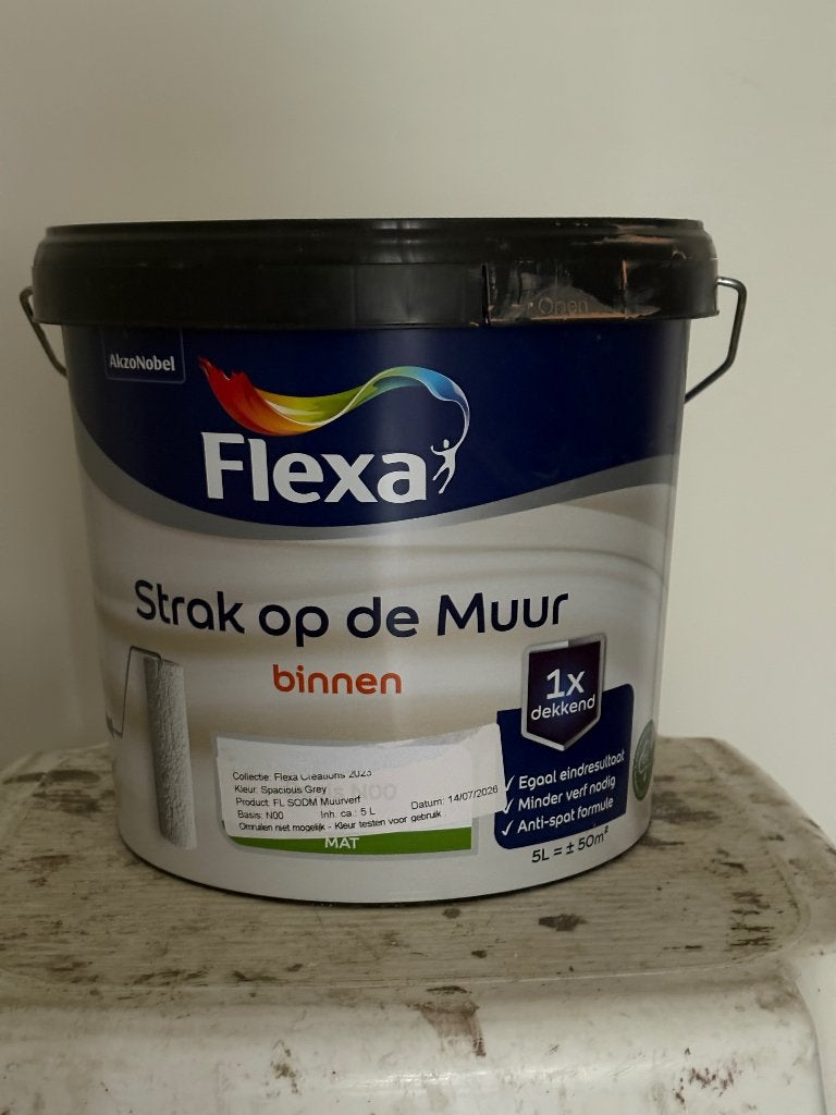 Flexa 'strak op de muur', Overige kleuren, 5 tot 10 liter, Nieuw, Ophalen of Verzenden
