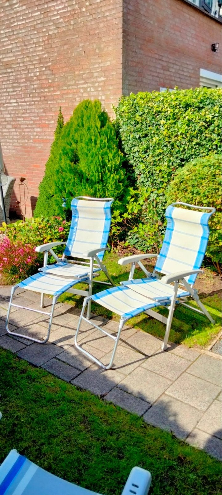 4 Dukdalf Alu Design Campingstoelen met 2 Beensteunen, Ophalen of Verzenden, Gebruikt, Campingstoel