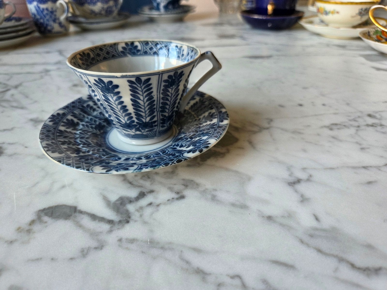Antieke Delfts Blauw Kop en Schotel, Antiek en Kunst, Ophalen