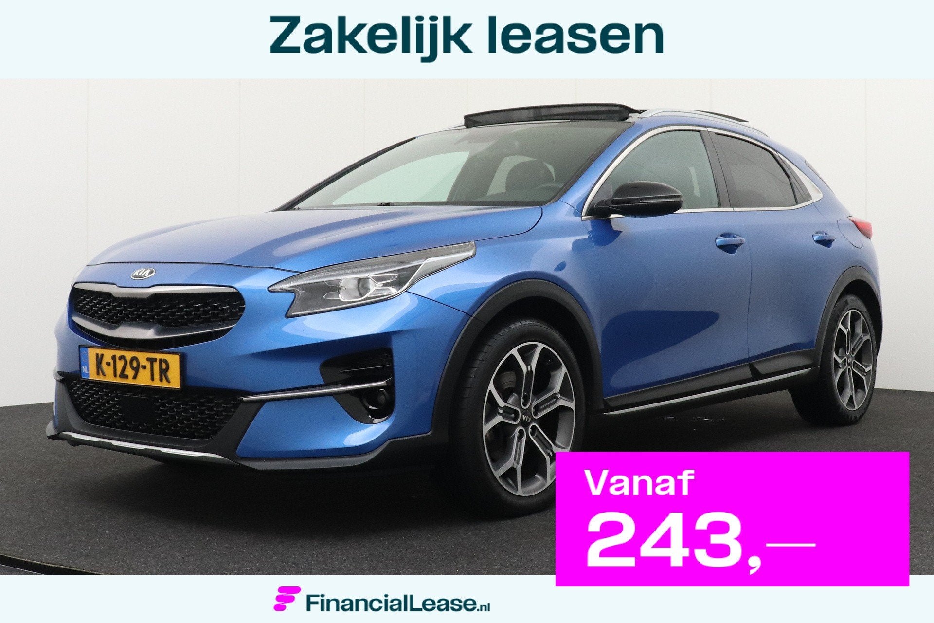 Kia XCeed 120 PK T-GDi GT-Line Pano-Dak Leder Trekhaak Camer, Voorwielaandrijving, Gebruikt, Blauw, Leder en Stof