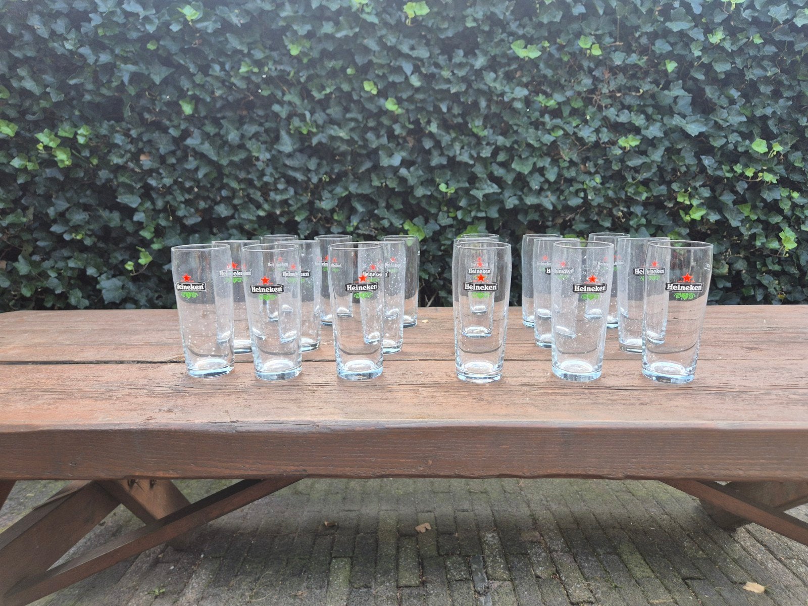 Heineken glazen 18 glazen, Ophalen, Gebruikt