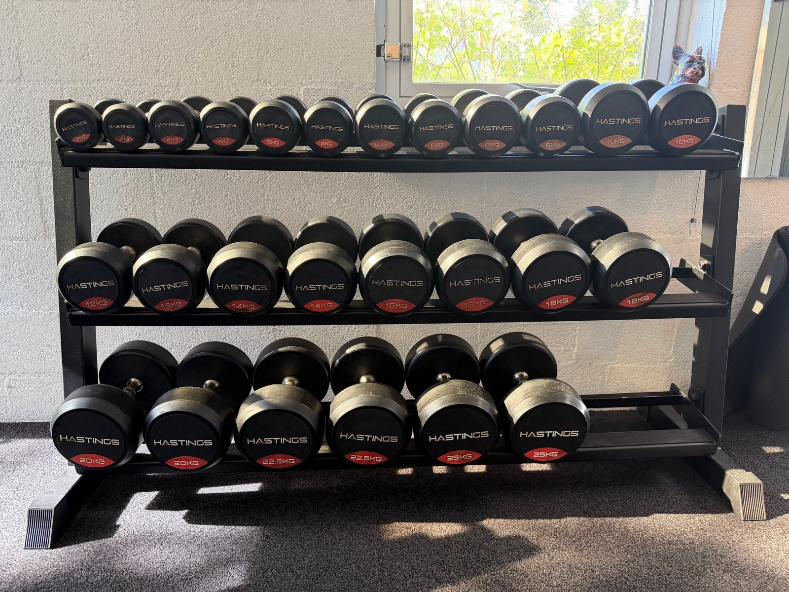 Hastings Dumbbells 1 t/m 25 kg INCL REK, Ophalen, Zo goed als nieuw, Benen, Overige typen