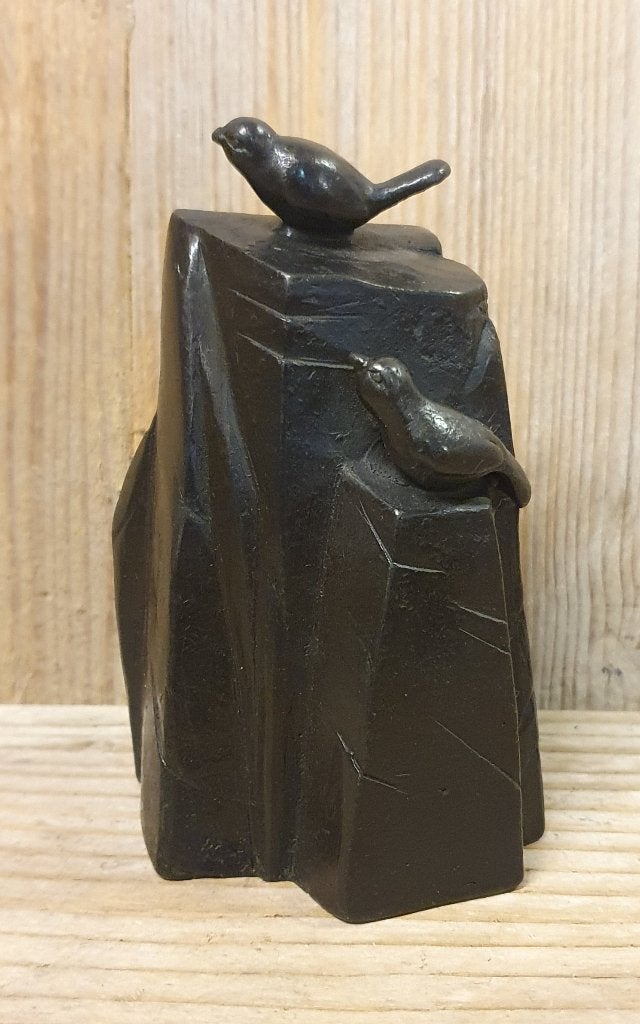 VOGELS OP ROTS / mini urn / brons / asurn, Nieuw, Info@huisentuindecoratiemarie.nl, Huis en tuin decoratie marie, Peize