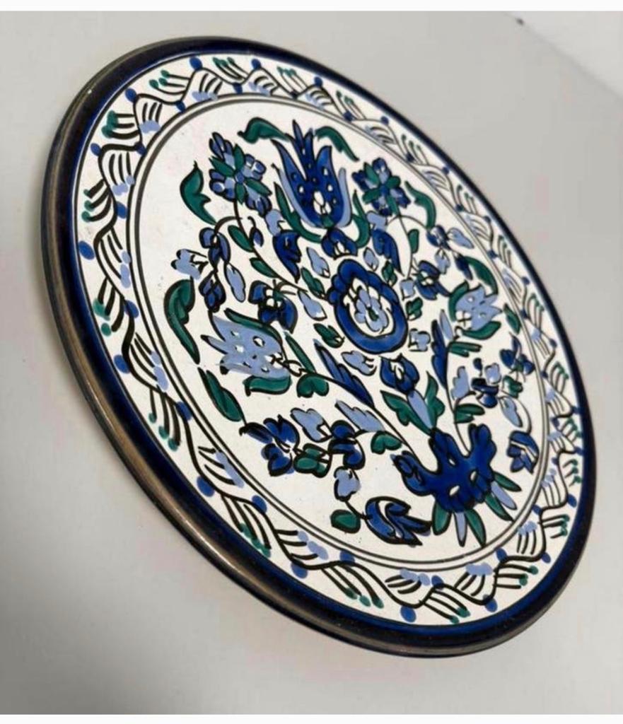 Vintage Handbeschilderd Decoratiebord Orientaals Iznik 32 cm, Ophalen of Verzenden