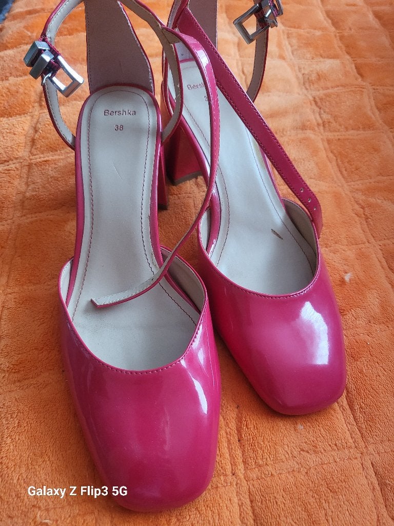 Dames schoenen, Schoenen met lage hakken, Nieuw, Roze, Bershka