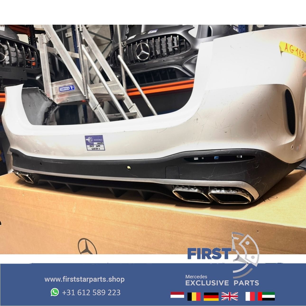 W167 BUMPER GLE63 AMG ACHTERBUMPER A1678851103 A1678858205 Z, Gebruikt, -, Ophalen of Verzenden, Achter
