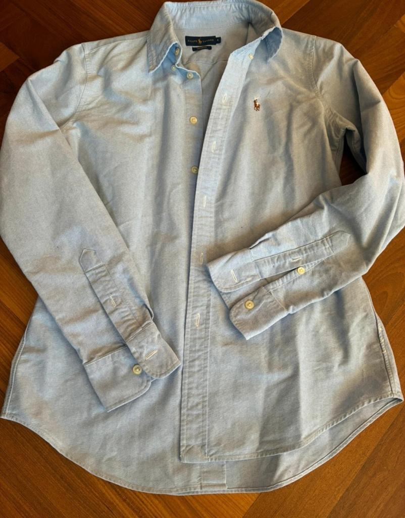 Ralph Lauren Custom Fit overhemd maat S (xs), Kleding | Dames, Blouses en Tunieken, Blauw, Ophalen of Verzenden, Ralph Lauren