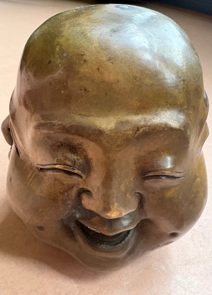 Oude bronzen '4 gezichten Boeddha', 11 cm, Ophalen of Verzenden, China, Gemerkt