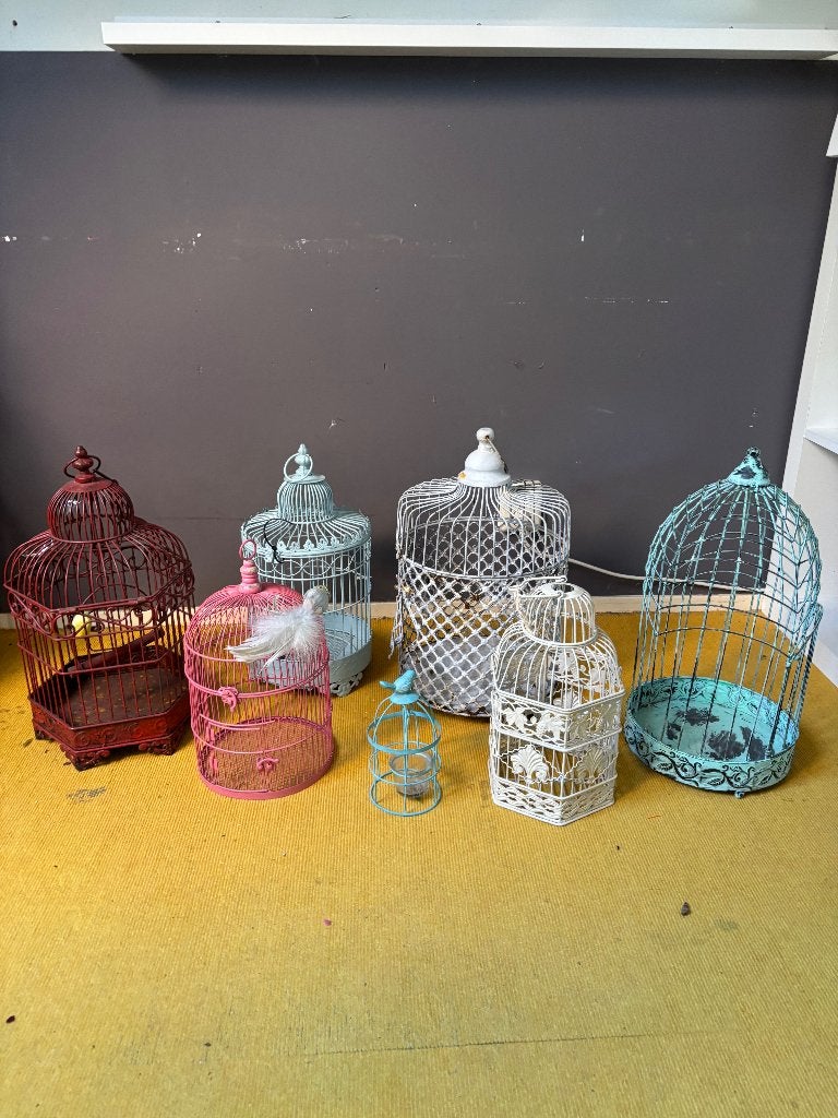 Vogelkooitjes (7), Ophalen, Gebruikt, Meerkleurig, Metaal
