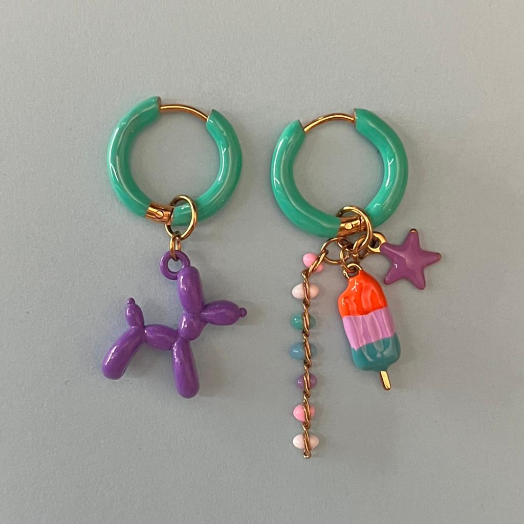 Vrolijke oorbellen, Sieraden, Tassen en Uiterlijk, Oorbellen, Overige materialen, Hangers, Overige kleuren, Nieuw