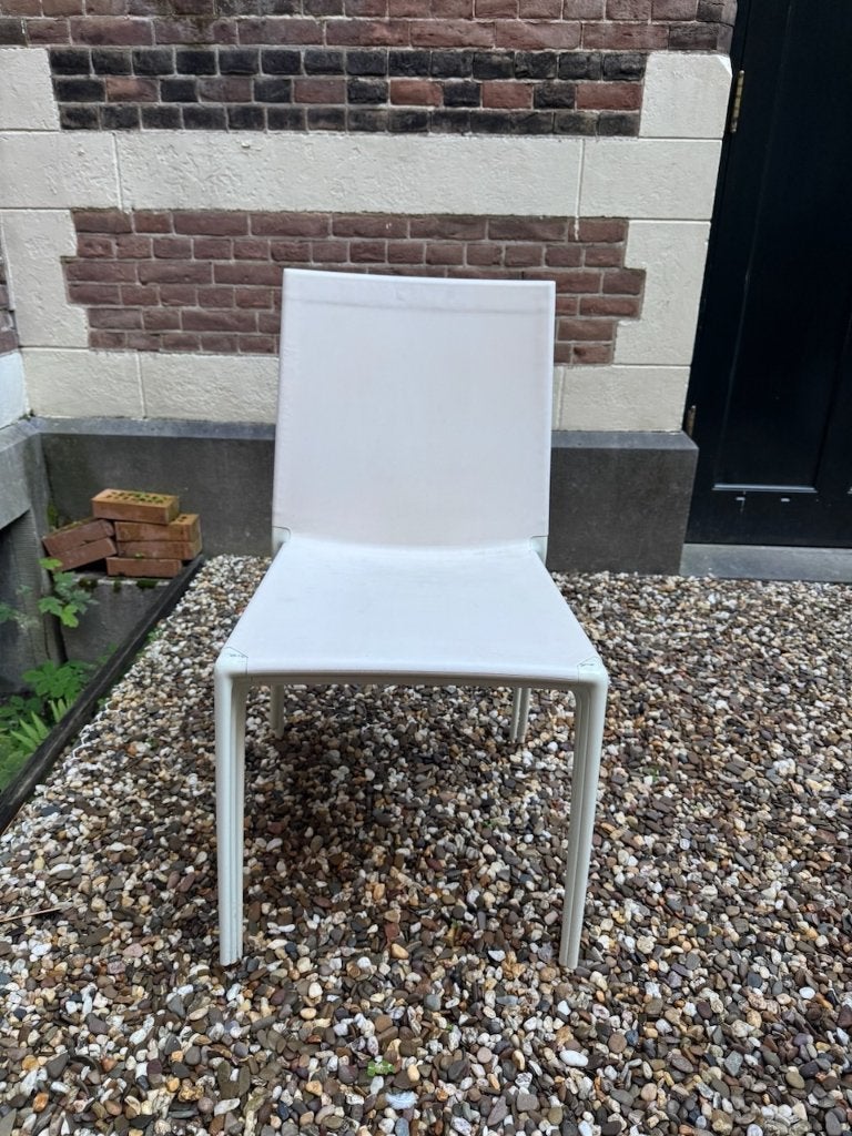 3x Roberto Barbieri 'Alma' buitenstoelen B&B Italia, Ophalen of Verzenden, Gebruikt, Kunststof, Stapelbaar