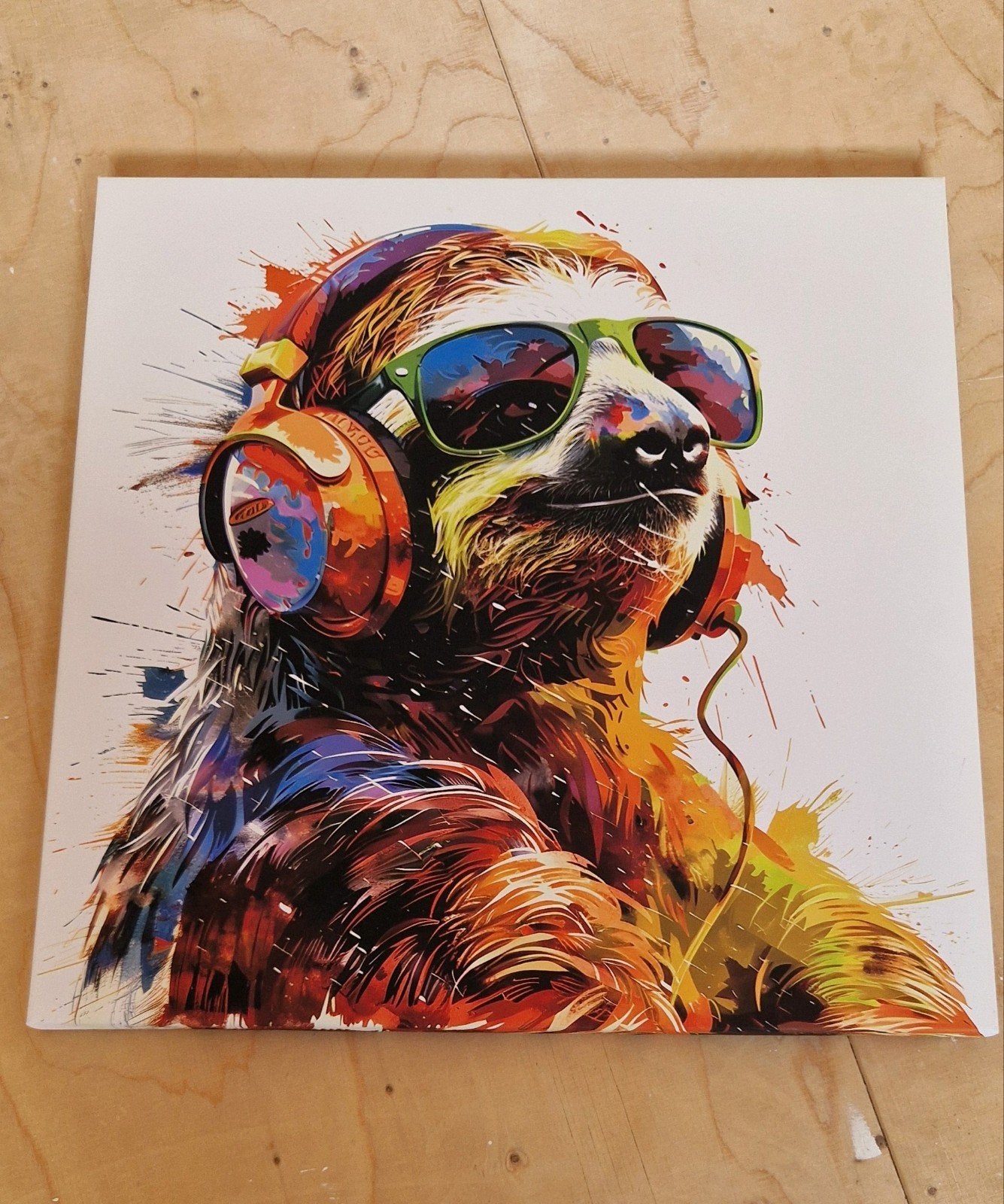 Schilderij 'Cool Sloth' 50x50cm van Hornbach, Ophalen, Dieren