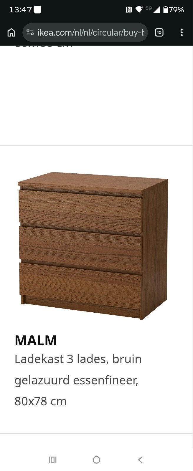 ikea Malm ladekast, Huis en Inrichting, Ophalen, 50 tot 100 cm, Zo goed als nieuw, 3 of 4 laden