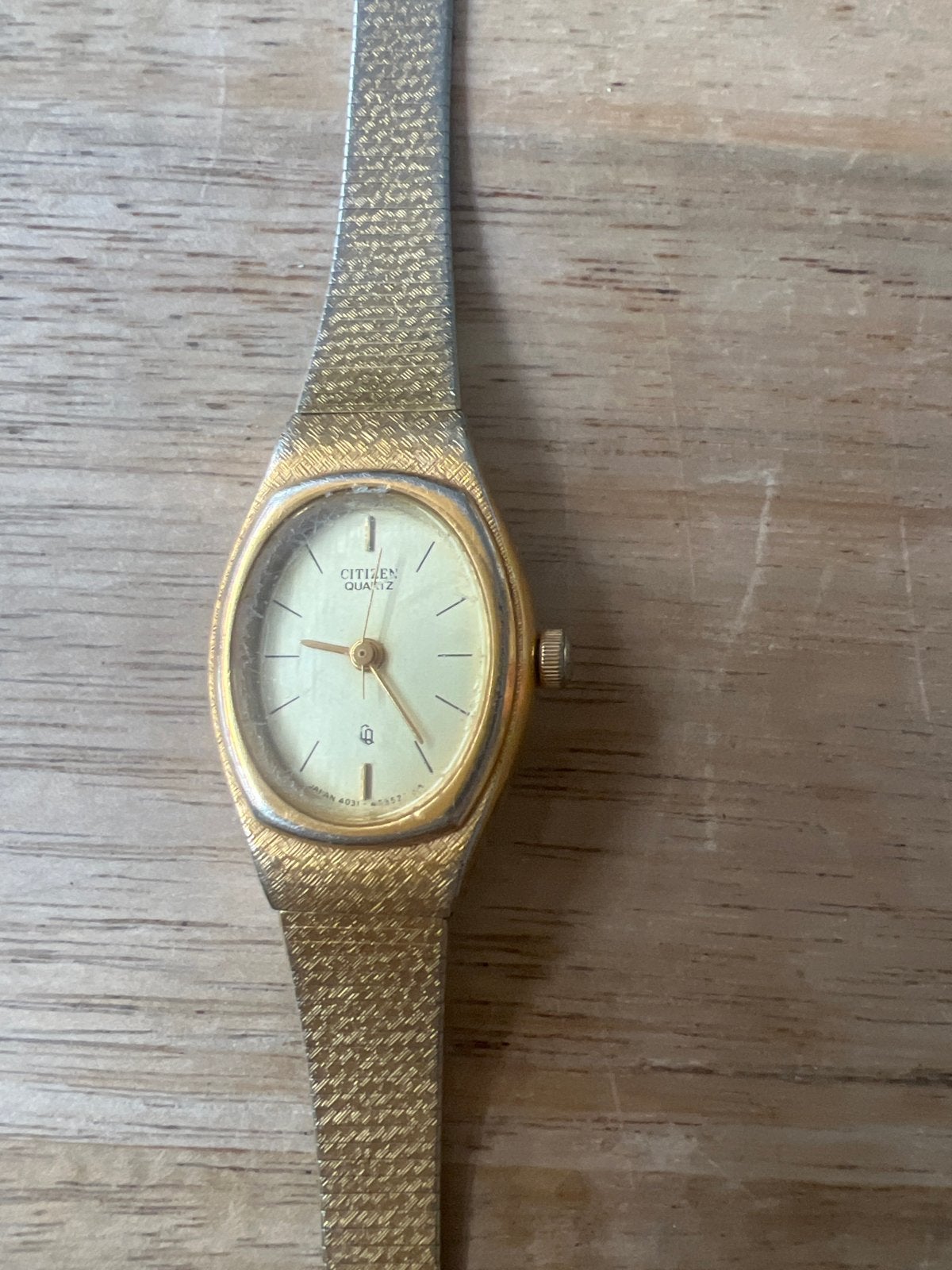 Retro Citizen Quartz Dameshorloge Goudkleurig, Overige merken, Gebruikt, Polshorloge, Ophalen of Verzenden