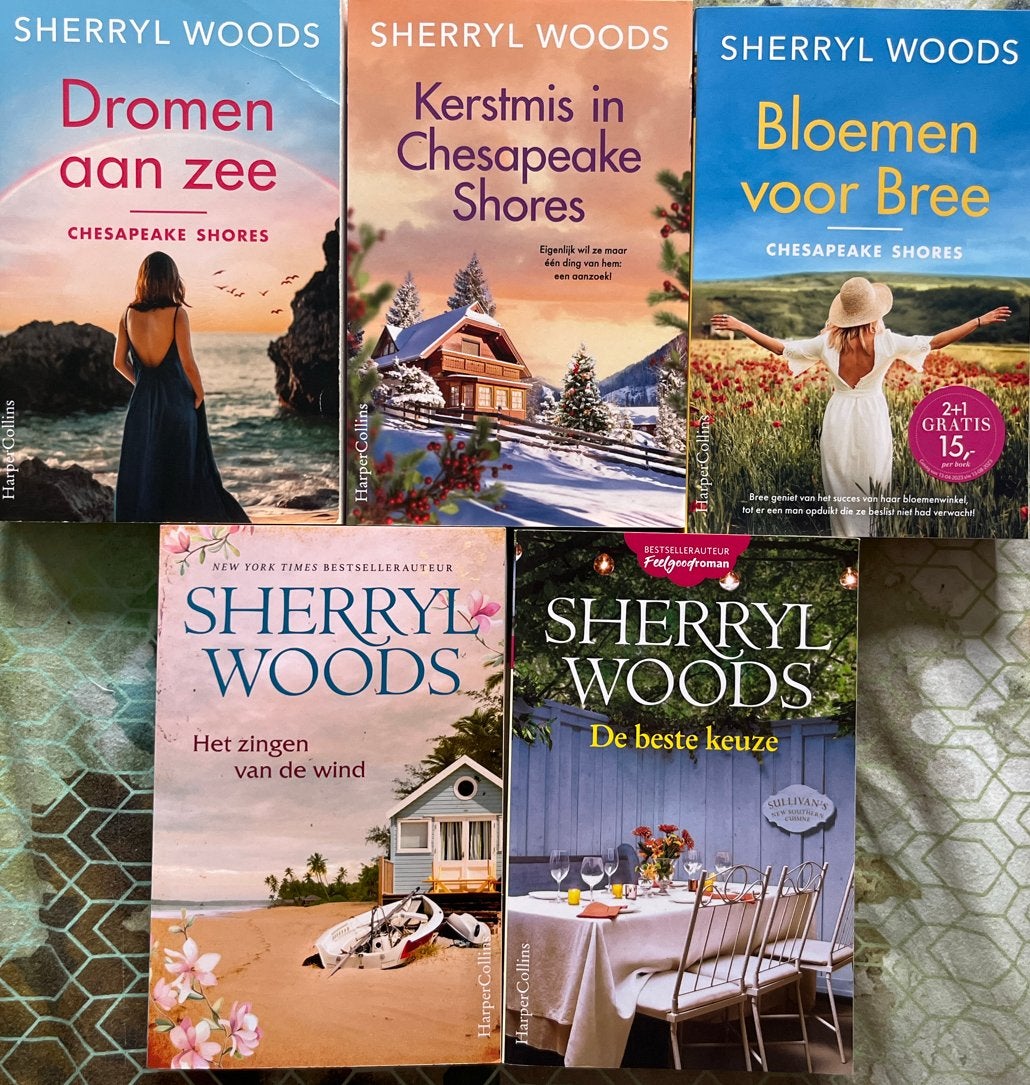 5 x Sherryl Woods Chesapeake Shores, bloemen voor Bree, Boeken, Ophalen of Verzenden, Zo goed als nieuw